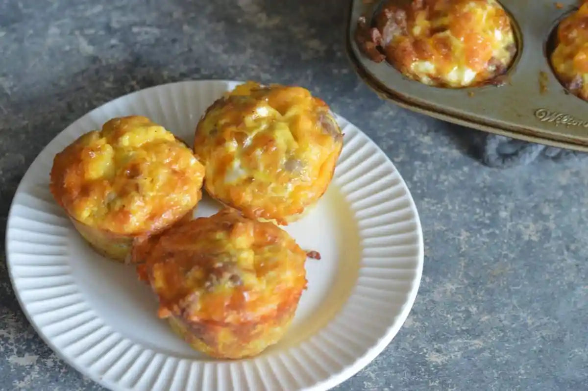 Sausage, Cheese, Tater Tot Egg Muffin