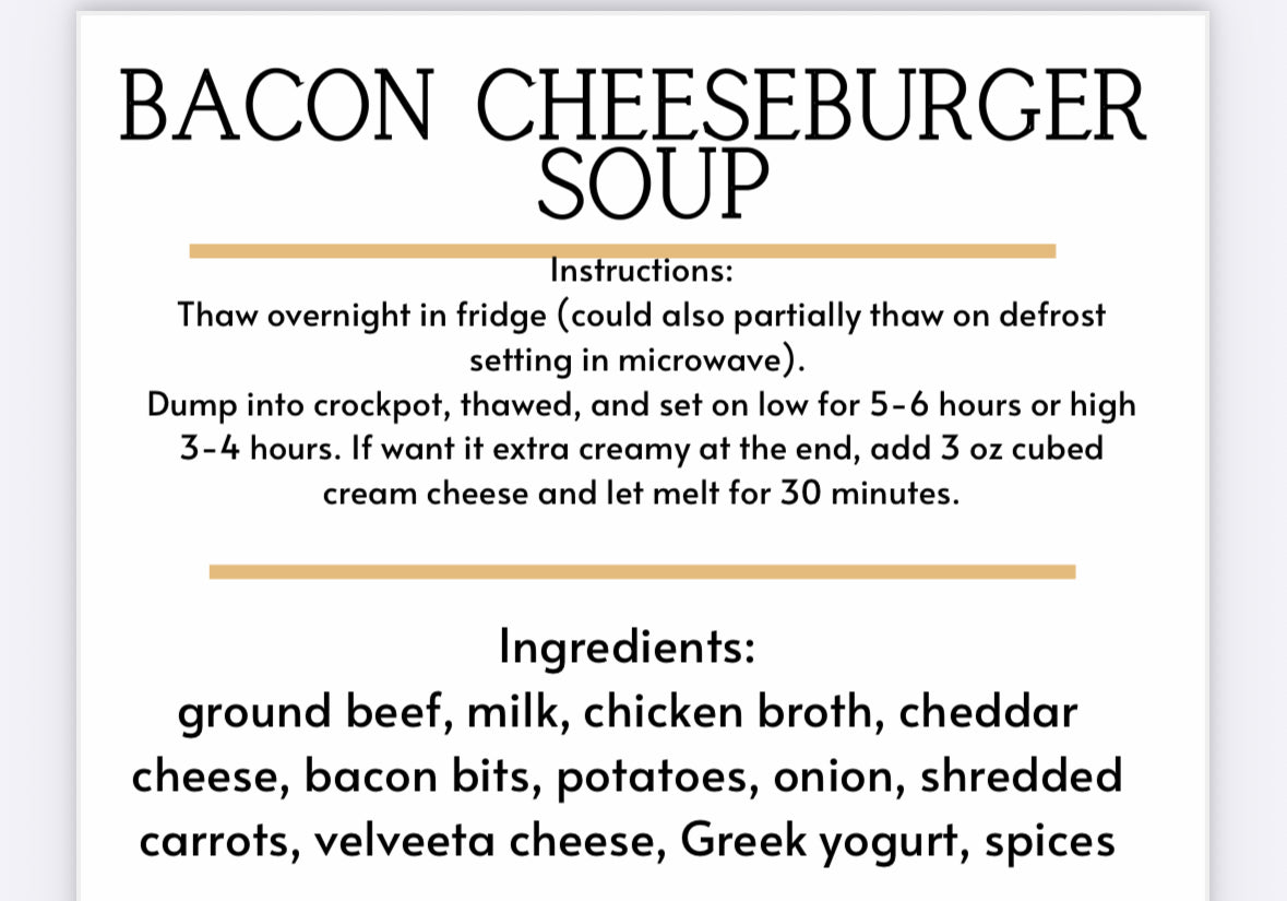 Crockpot Bacon Cheeseburger Dump & Go