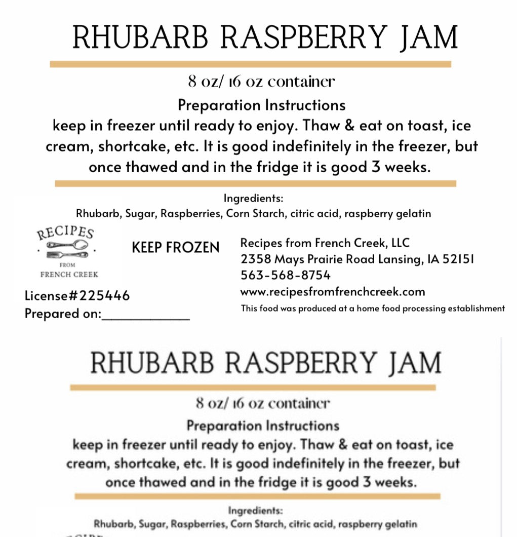 Rhubarb Raspberry Freezer Jam