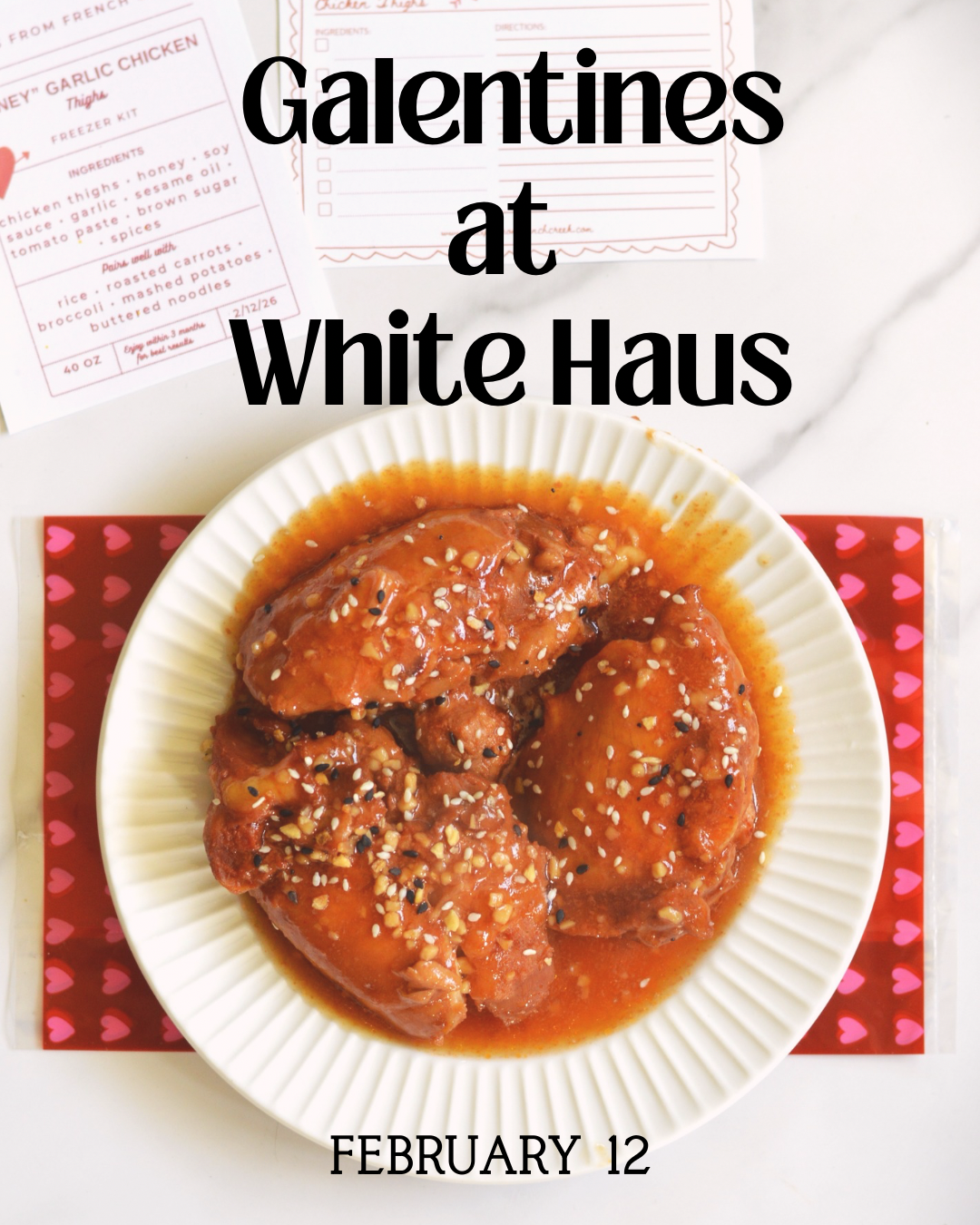 Galentines “Honey” Garlic Chicken Thighs {Make + Take}