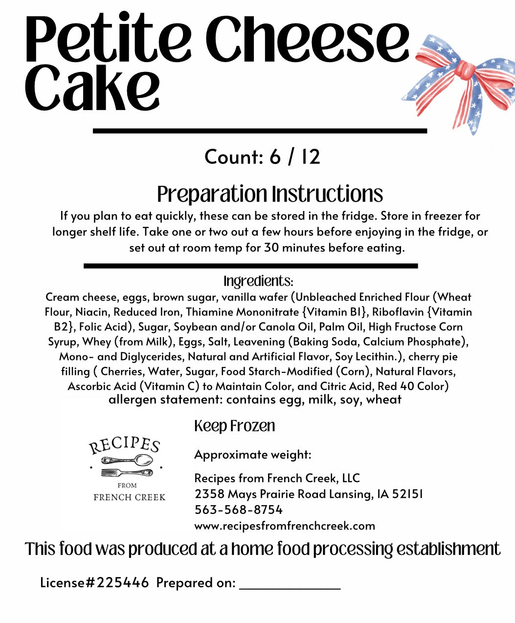 Americana Themed Petite Cheesecakes