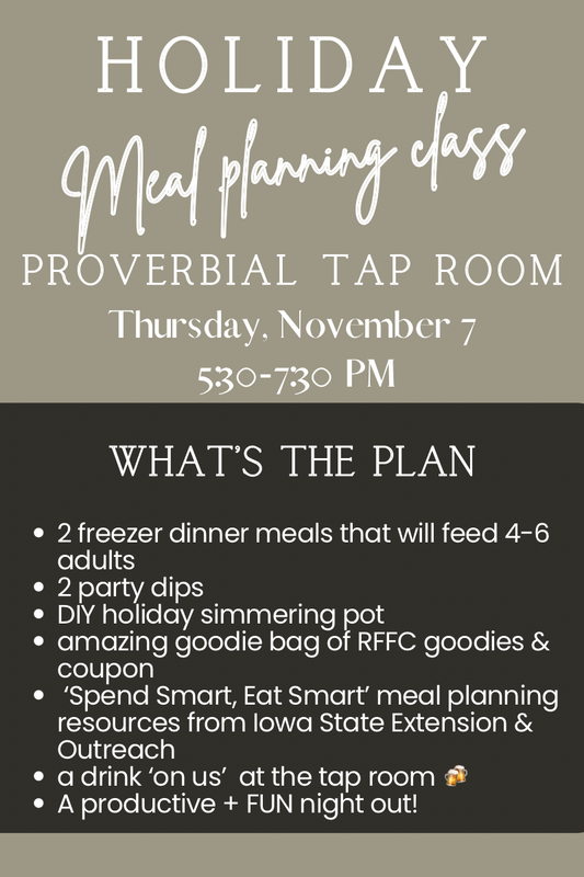 Holiday Meal Planning Class @ ProvERBial Tap Room