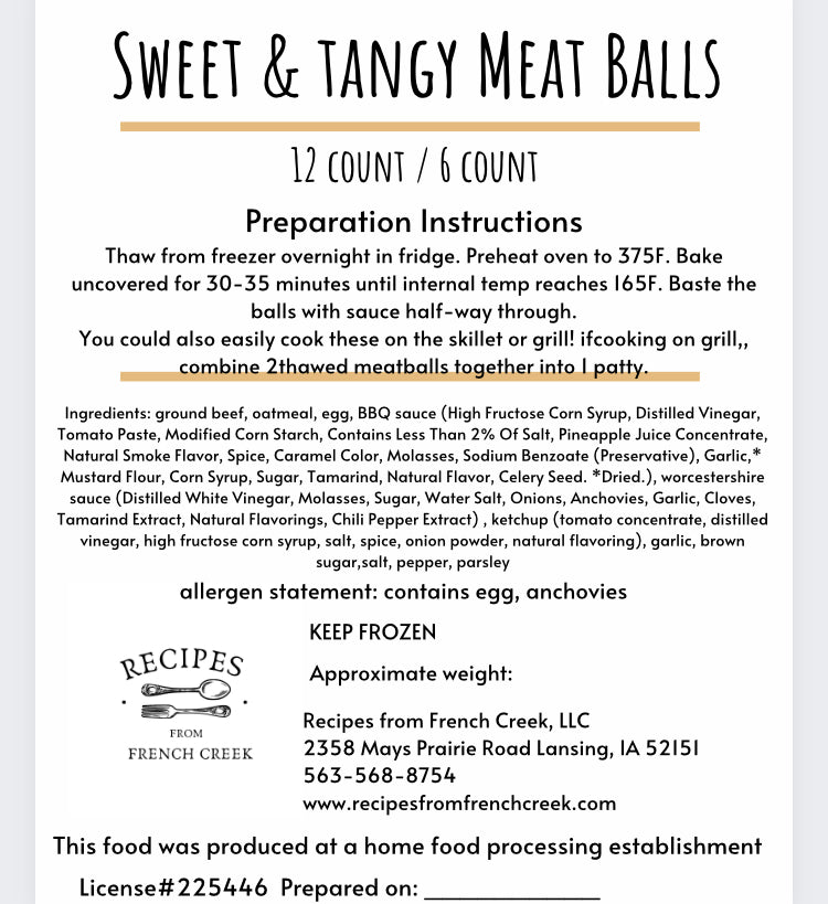 Sweet & Tangy Meat Balls
