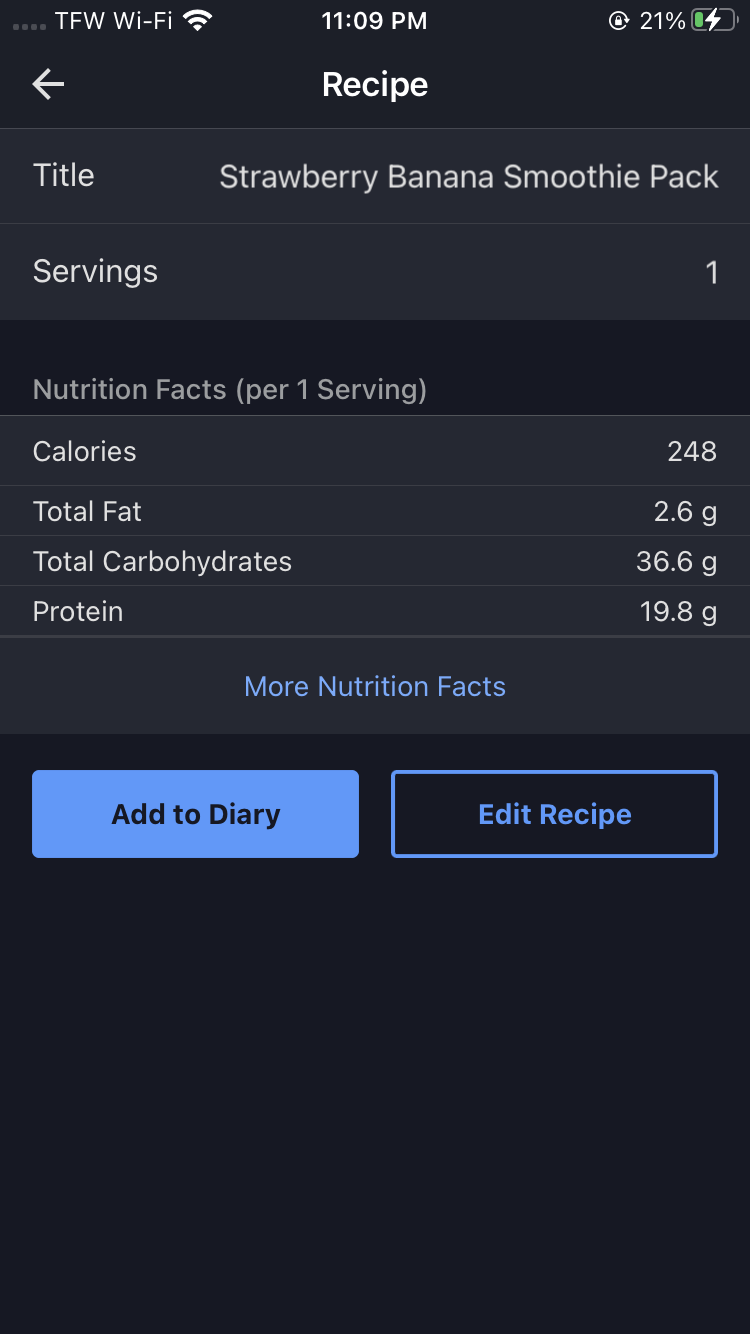 Protein Smoothie Packs- Pina Calada