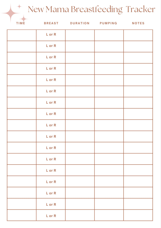 Newborn tracking sheets